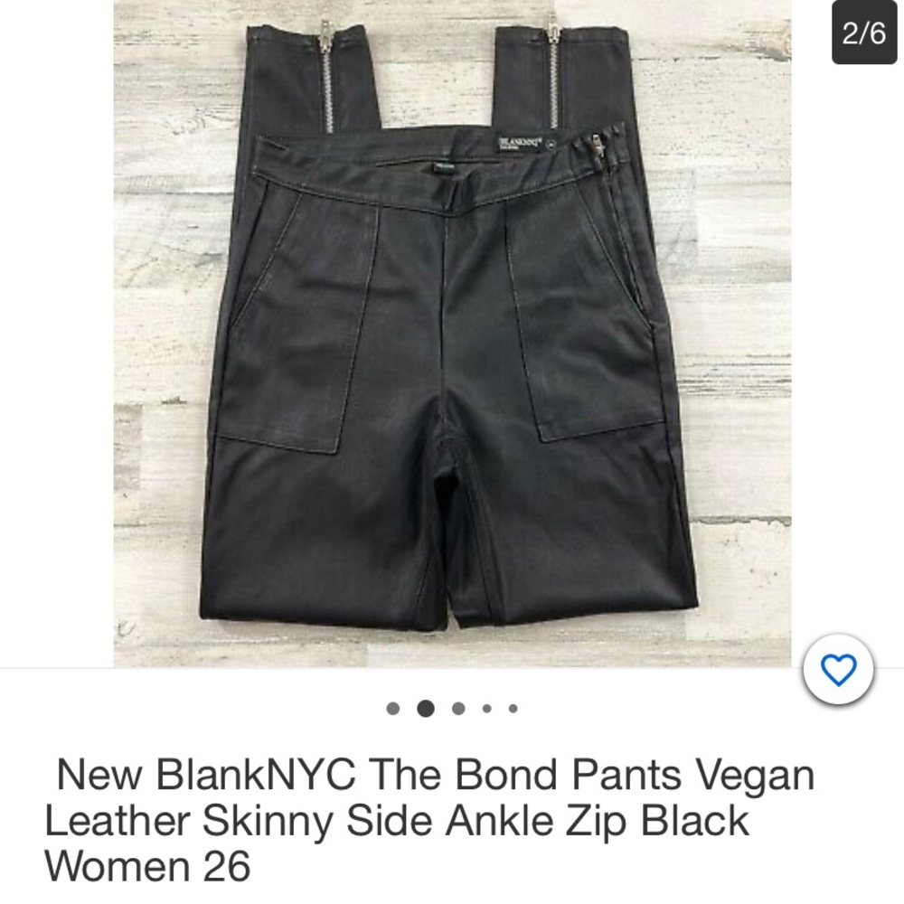 Blank NYC, BlankNYC vegan leather, pleather zip up pants